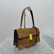 Uubags Prada Soft Sound medium suede bag in cocoa brown 28x16x10cm - 3