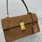 Uubags Prada Soft Sound medium suede bag in cocoa brown 28x16x10cm - 2