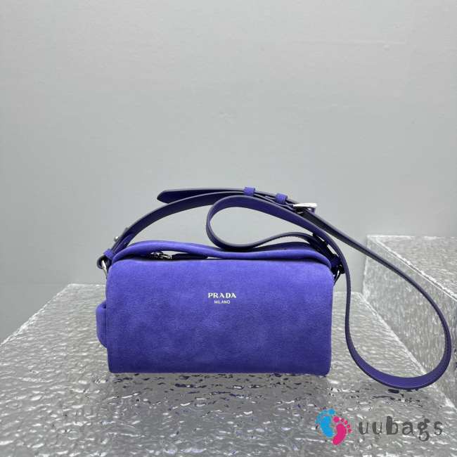 Uubags Prada Suede leather shoulder bag in purple 24x11x11cm - 1
