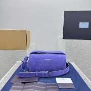 Uubags Prada Suede leather shoulder bag in purple 24x11x11cm - 5
