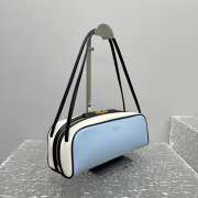 Uubags Prada Swing smooth leather shoulder bag celeste/white/black 28x11.5x10cm - 5