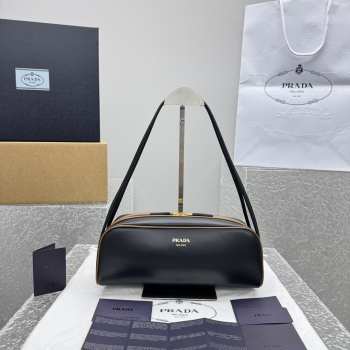 Uubags Prada Swing smooth leather shoulder bag black 28x11.5x10cm
