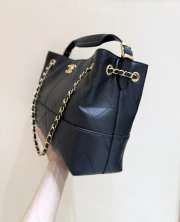 Uubags Chanel Shopping Bag Calfskin & Gold-Tone Metal In Black 28x40x15cm - 5