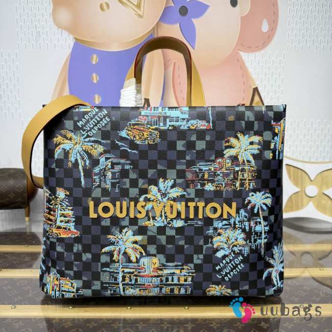 Uubags Louis Vuitton N00218 Shopper Tote MM Bag Marina Blue 40x32x16cm - 1
