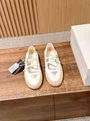 Uubags Prada nappa leather and raffia ballerinas in ivory - 1