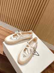 Uubags Prada nappa leather and raffia ballerinas in ivory - 5