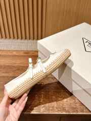 Uubags Prada nappa leather and raffia ballerinas in ivory - 3