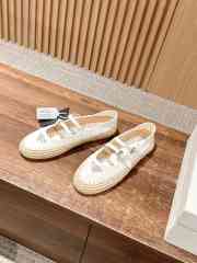 Uubags Prada nappa leather and raffia ballerinas in ivory - 2