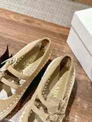 Uubags Prada nappa leather and raffia ballerinas in light beige - 3