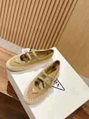 Uubags Prada nappa leather and raffia ballerinas in light beige - 5