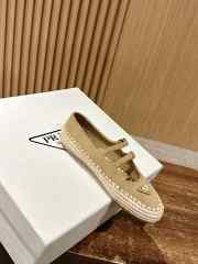 Uubags Prada nappa leather and raffia ballerinas in light beige - 4