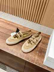 Uubags Prada nappa leather and raffia ballerinas in light beige - 6