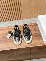 Uubags Prada nappa leather and raffia ballerinas in black - 1