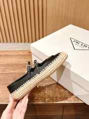 Uubags Prada nappa leather and raffia ballerinas in black - 6