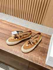 Uubags Prada nappa leather and raffia ballerinas in light brown - 3
