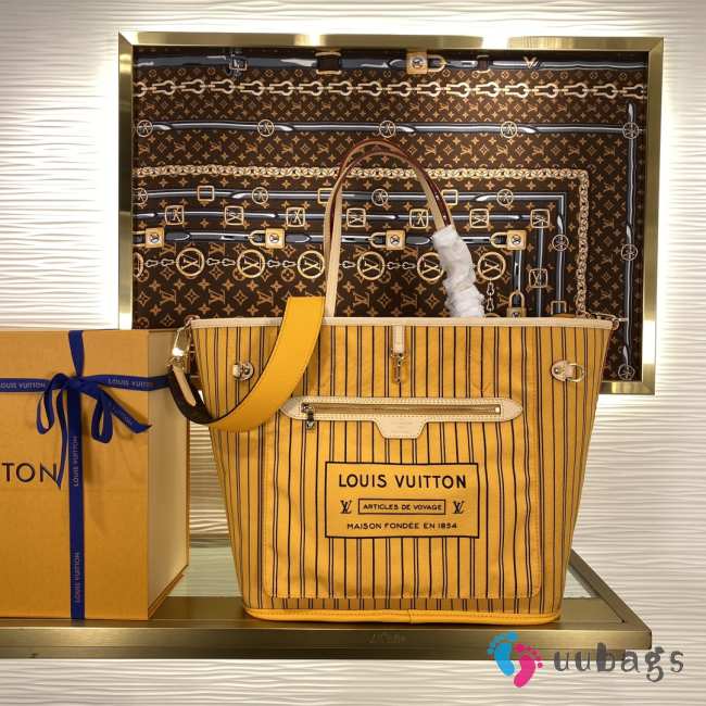 Uubags Louis Vuitton M11947 Neverfull Bandoulière Bag Inside Out MM Monogram/Jaune Safran 31x28x14cm - 1