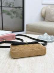 Uubags Chanel suede flap bag black sheepskin and beige suede 11.5x19.5x5cm - 4