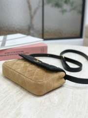 Uubags Chanel suede flap bag black sheepskin and beige suede 11.5x19.5x5cm - 3