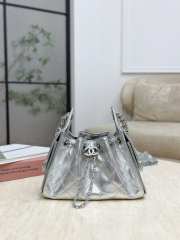 Uubags Chanel 25 Small Handbag Metallic Grained Calfskin & Gold Metal Silvery 30x26x14cm - 1