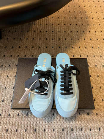 Uubags Prada Collapse re-nylon and suede mules 02