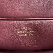 Uubags Balenciaga Carrie small Bowling bag in red calfskin with aged silver hardware  - 3