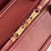 Uubags Balenciaga Carrie small Bowling bag in red calfskin with aged silver hardware  - 2