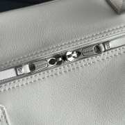 Uubags Balenciaga Carrie small Bowling bag in white calfskin with antique silver hardware - 2