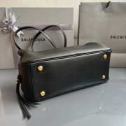 Uubags Balenciaga Carrie small Bowling bag in black calfskin with antique silver hardware - 5