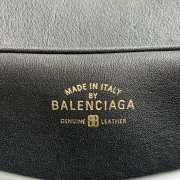 Uubags Balenciaga Carrie small Bowling bag in black calfskin with antique silver hardware - 2