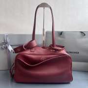 Uubags Balenciaga Carrie Bowling bag in red calfskin with aged silver hardware 36x16x18.7cm - 1