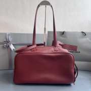 Uubags Balenciaga Carrie Bowling bag in red calfskin with aged silver hardware 36x16x18.7cm - 3