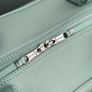 Uubags Balenciaga Carrie Bowling bag in mineral green calfskin with aged silver hardware 36x16x18.7cm - 5