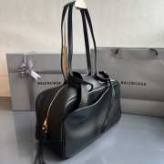 Uubags Balenciaga Carrie Bowling bag in black calfskin with aged silver hardware 36x16x18.7cm - 6