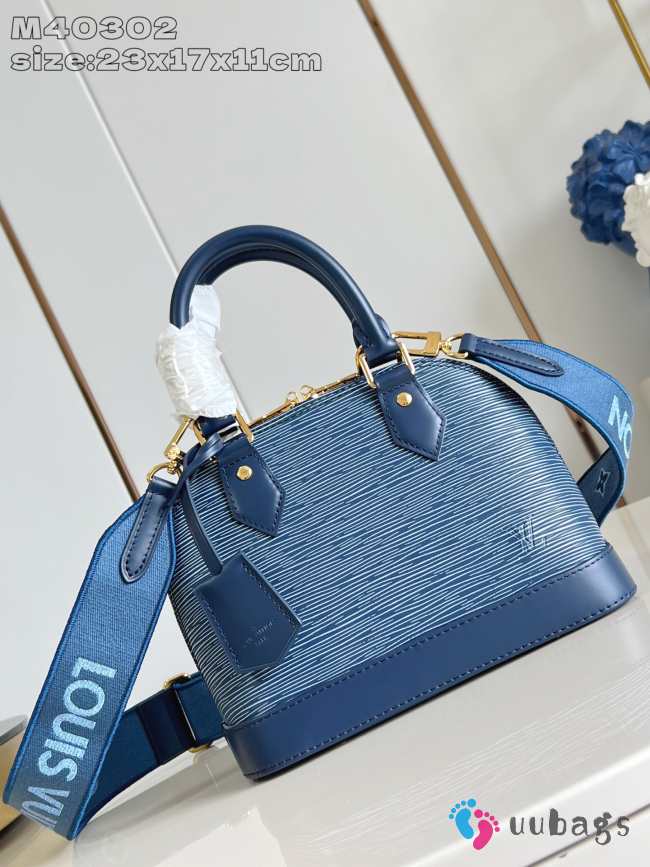 Uubags Louis Vuitton M14853 Alma BB Bag Denim Blue 23.5x17.5x11.5cm - 1