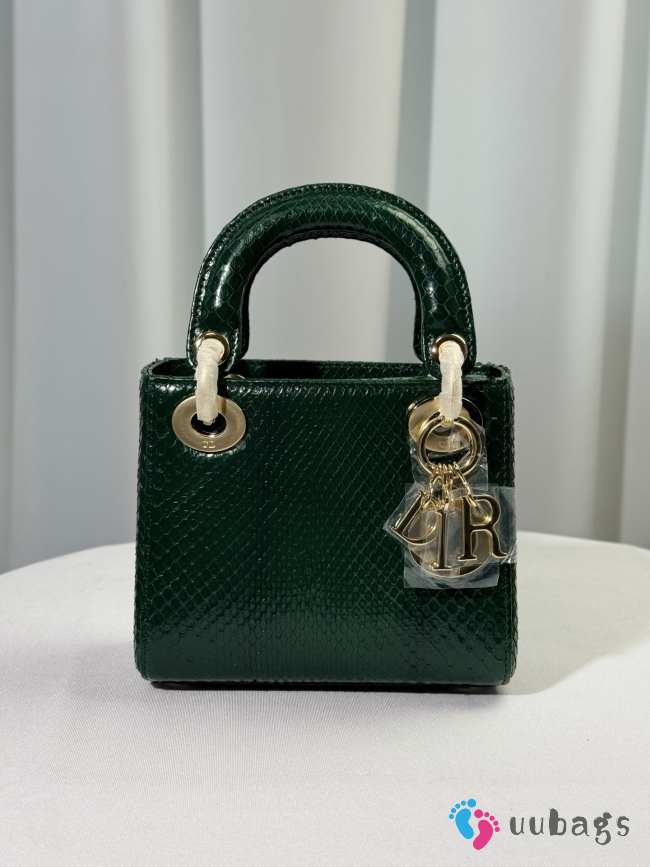 Uubags Dior lady Green Python Leather Bag 17cm - 1