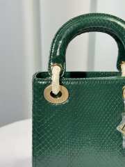 Uubags Dior lady Green Python Leather Bag 17cm - 5