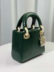 Uubags Dior lady Green Python Leather Bag 17cm - 4
