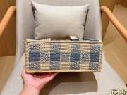 Uubags Loewe Font tote in raffia bag natural/light blue 30x24x13cm - 4