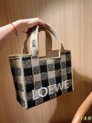 Uubags Loewe Font tote in raffia bag natural/black 30x24x13cm - 6