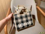 Uubags Loewe Font tote in raffia bag natural/black 30x24x13cm - 3