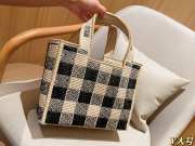 Uubags Loewe Font tote in raffia bag natural/black 30x24x13cm - 2