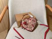Uubags Coach Cherry Print Heart Crossbody Bag Tan 18x15cm - 1