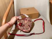 Uubags Coach Cherry Print Heart Crossbody Bag Tan 18x15cm - 2