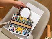 Uubags Christian Dior Book Tote Canvas Bag White 27x22x13cm - 6