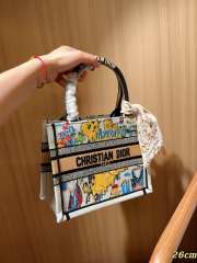 Uubags Christian Dior Book Tote Canvas Bag White 27x22x13cm - 5