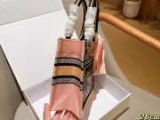 Uubags Christian Dior Book Tote Embroidered Canvas Bag In Pink 26.5x22x14cm - 4