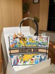 Uubags Christian Dior Book Tote Canvas Large Bag White 42cm - 4