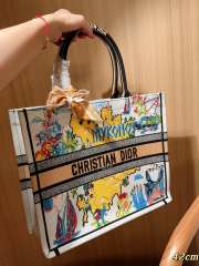 Uubags Christian Dior Book Tote Canvas Large Bag White 42cm - 3
