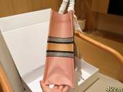 Uubags Christian Dior Book Tote Embroidered Canvas Large Bag In Pink 42cm - 6
