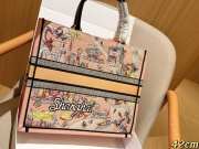 Uubags Christian Dior Book Tote Embroidered Canvas Large Bag In Pink 42cm - 2